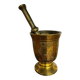 Golden brass mortar and pestle