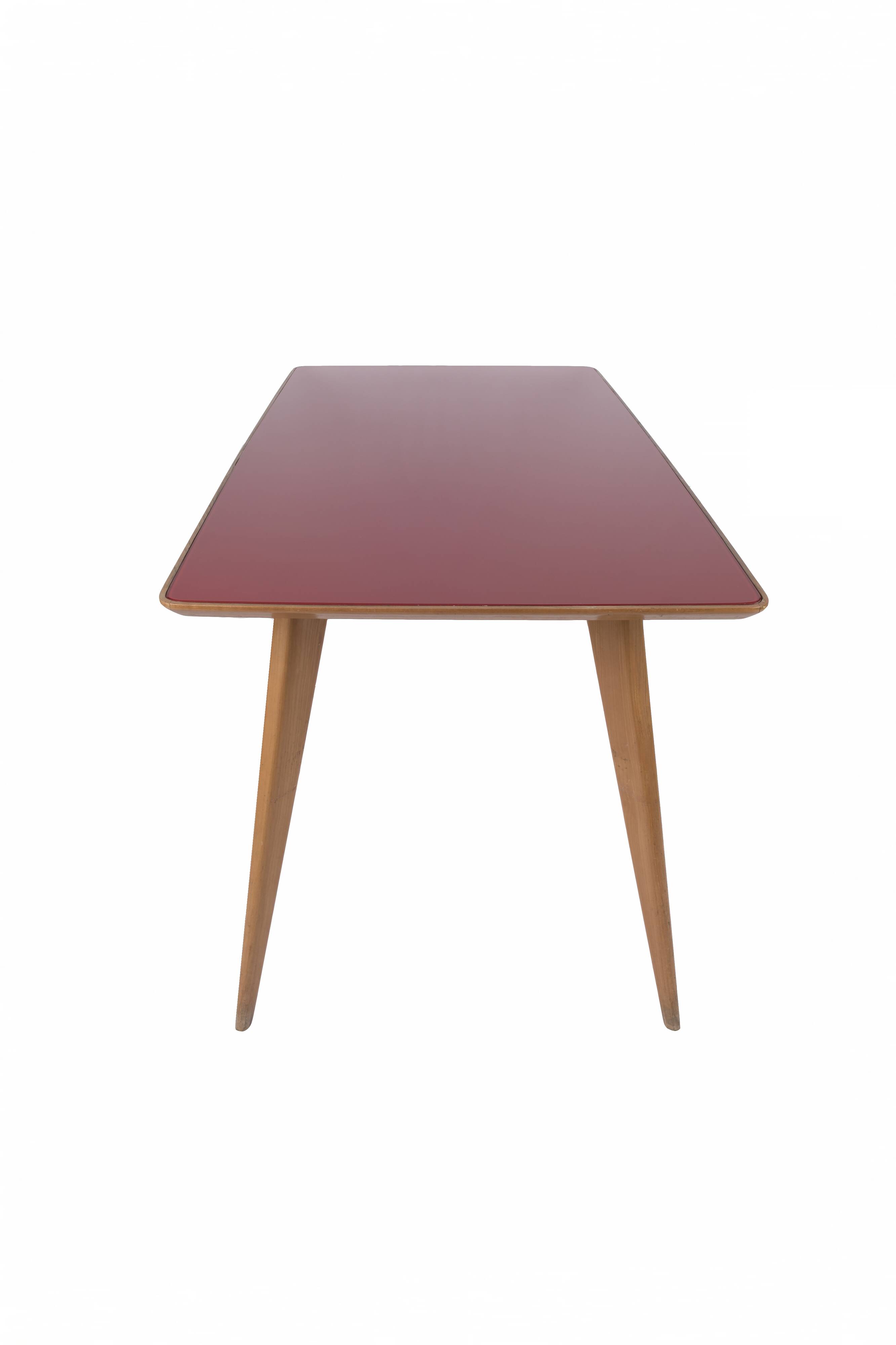 Dining table with glass top