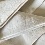 Antique sheet in embroidered hemp linen