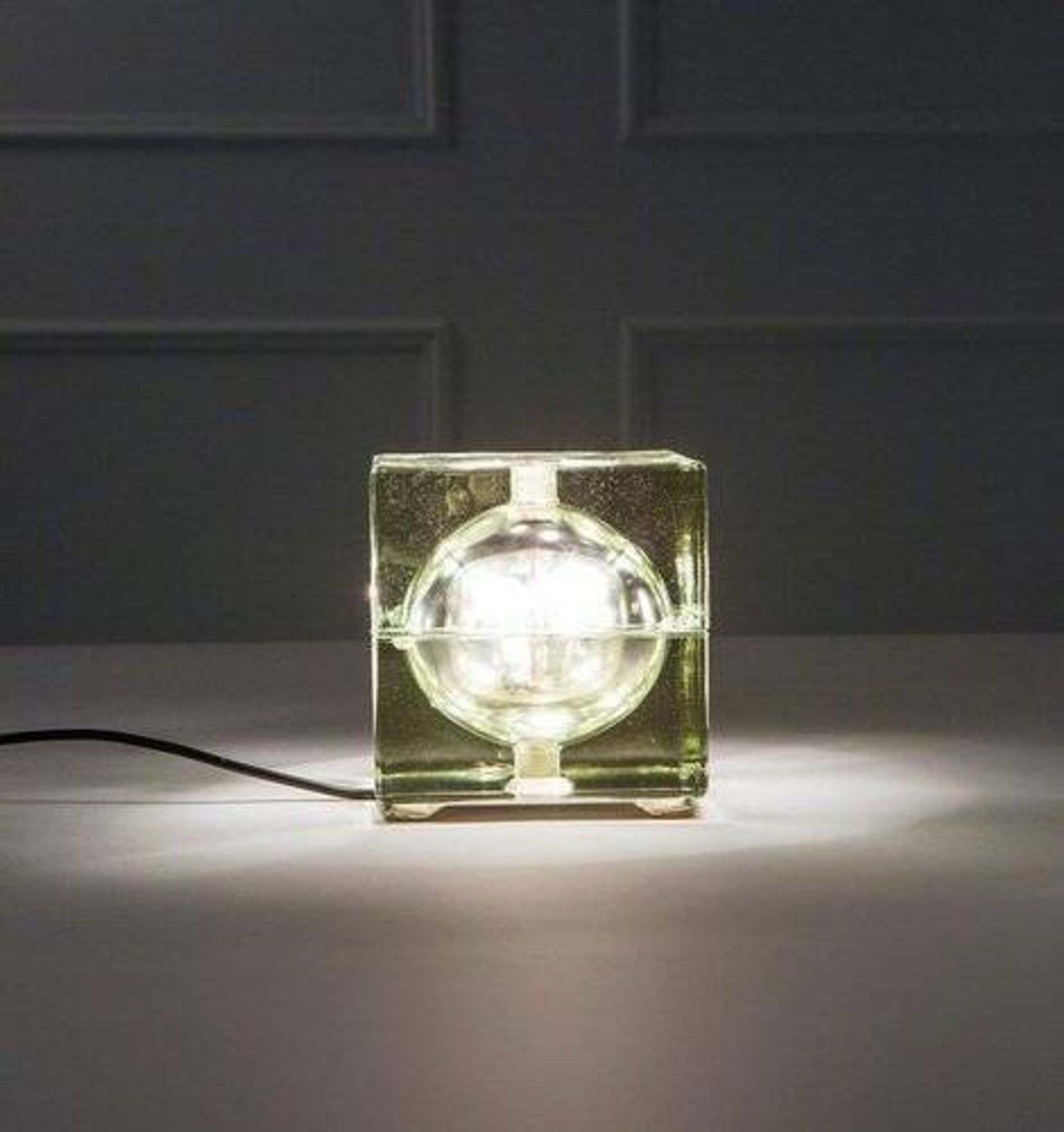 Cubosfera Glass Table Lamp attributed to Alessandro Mendini, Italy, 1968