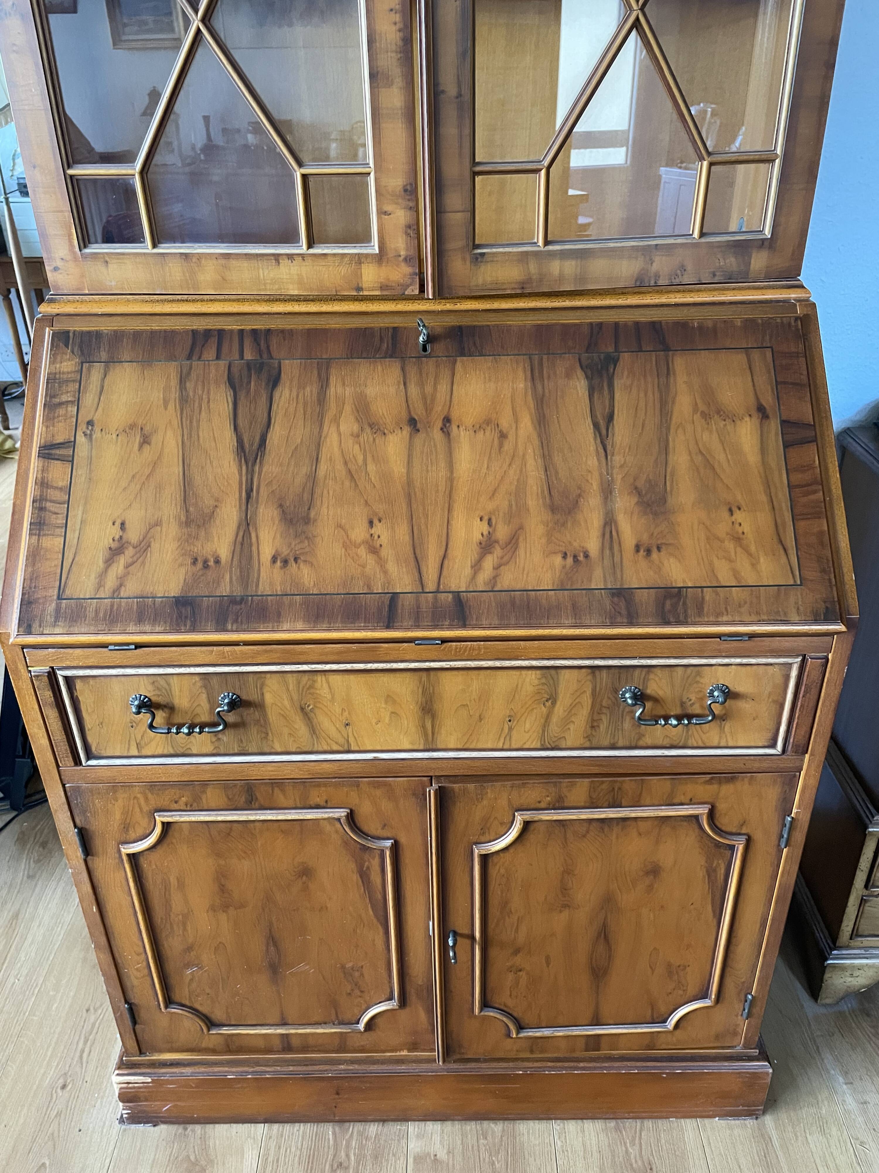 Scriban library, secretary in marquetry 1900s English style