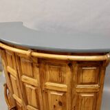 Vintage bar counter with 3 stools