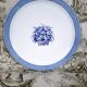 Antique serving dish in Sarreguemines earthenware with old Delft blue decoration.