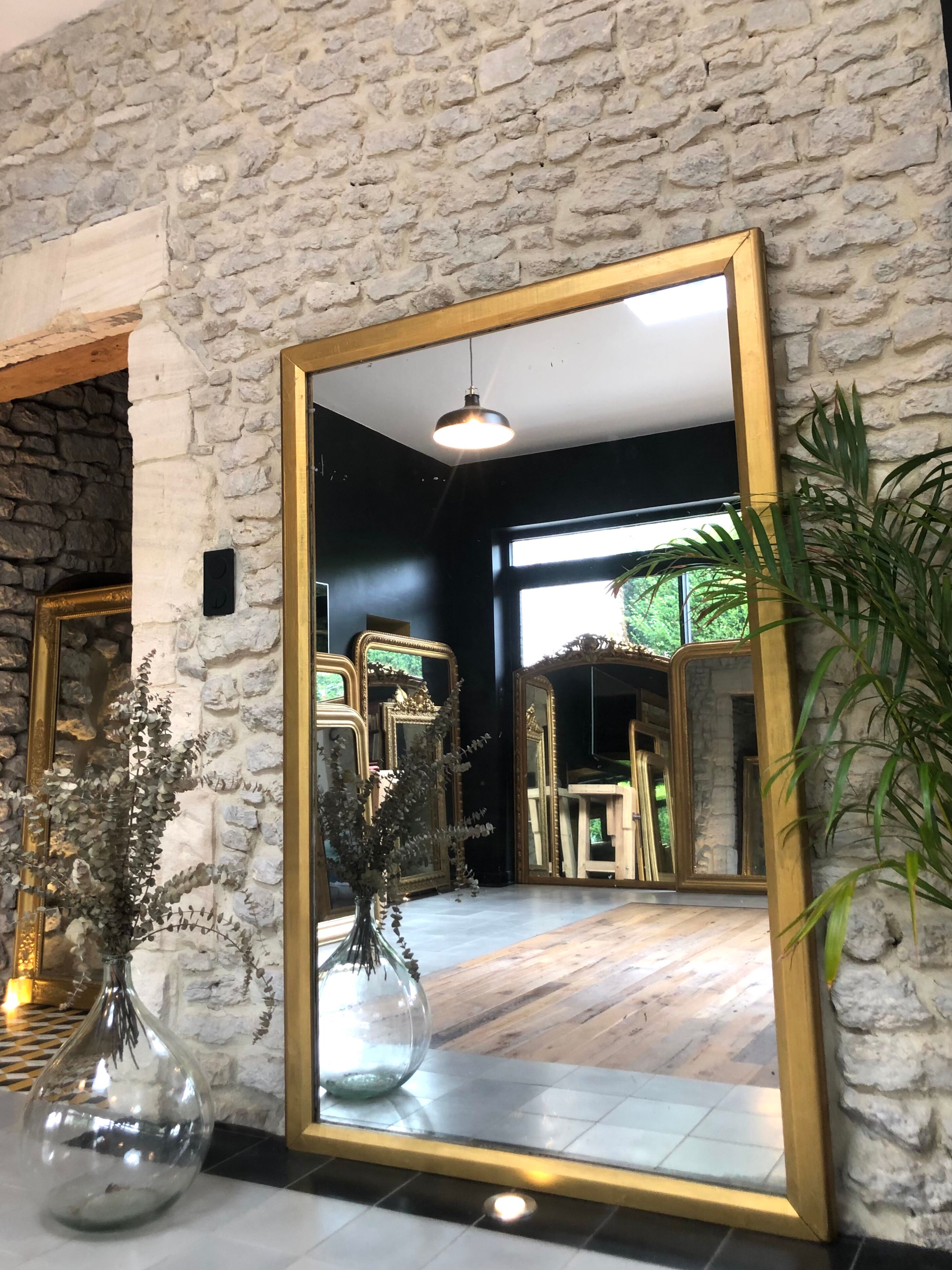 Antique mirror, mercury ice 174,5cm/111cm