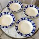 Set of 4 hollow plates Badonviller blue klein 30s
