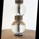 Art deco floor lamp in oak and glass
