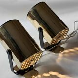 Paire d'appliques en métal doré "Orion" par Per Sundstedt pour Kosta Lampan, Suède années 1970