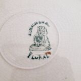 Flat plate Saint Amand, iron earth, A. Lebacqz & M. Bouchart, antique French