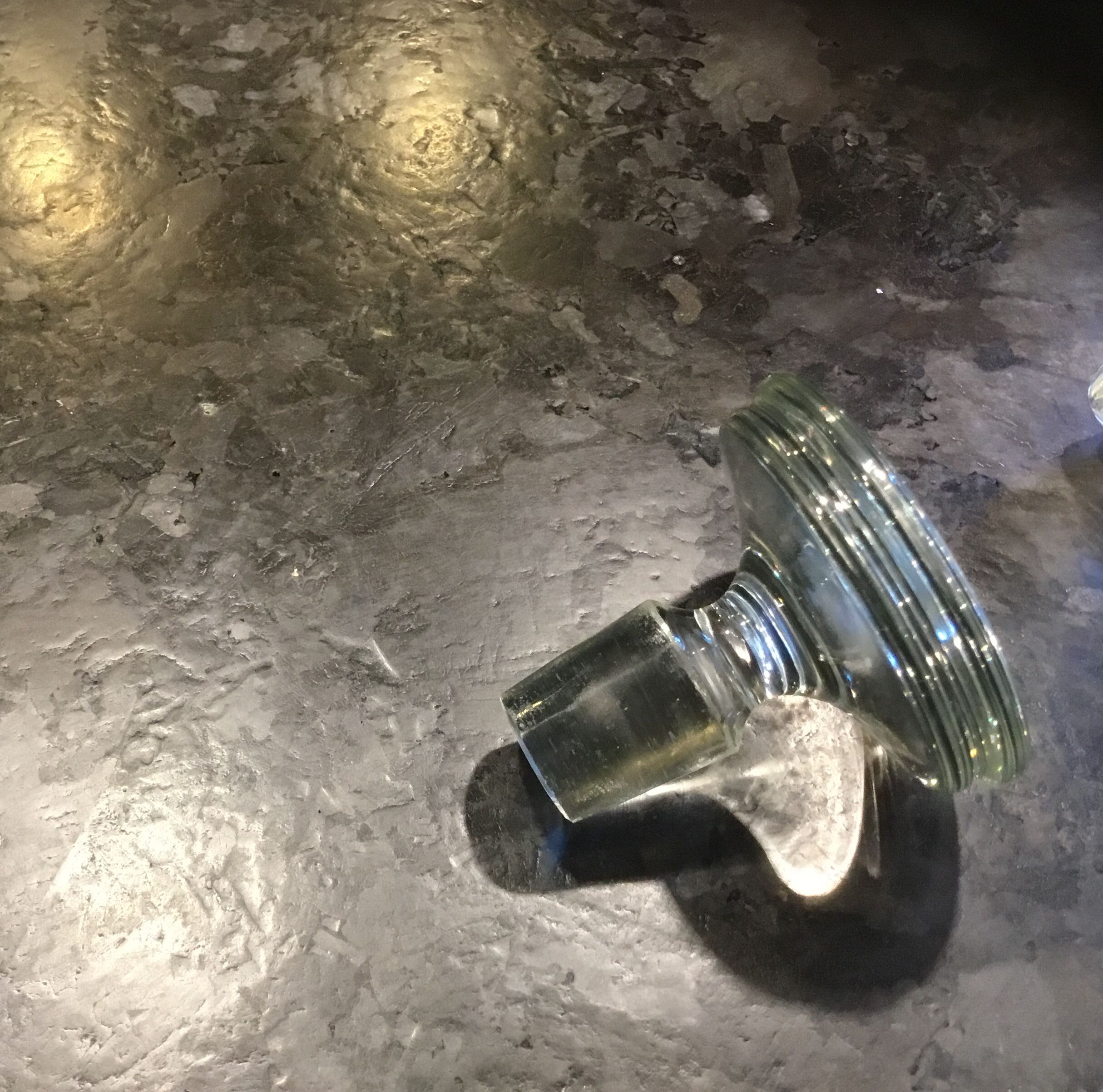 Vintage Italy glass and crystal carafe with cork
