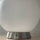 Designer ball lamp in frosted glass and chrome metal