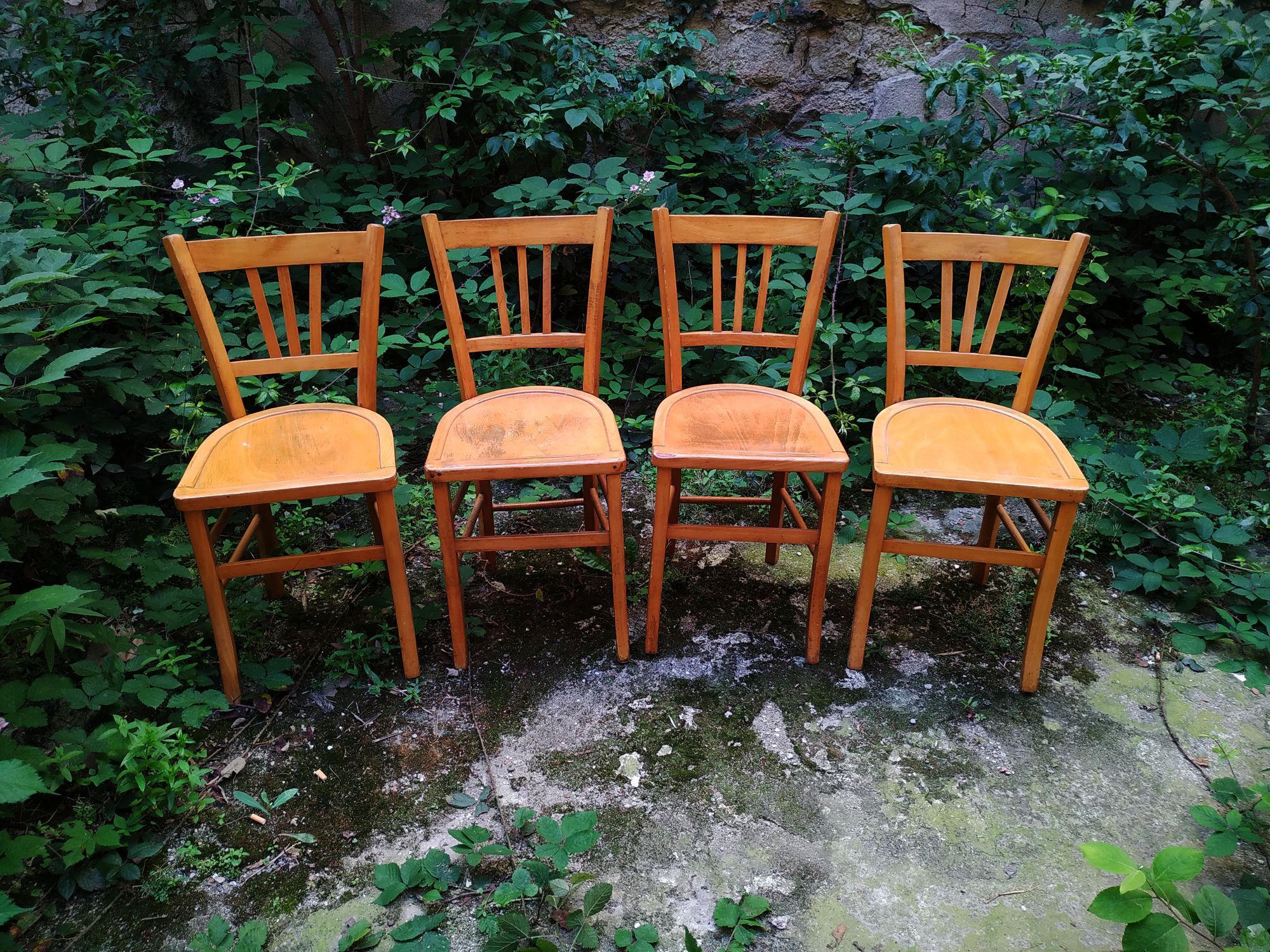 Series of four Luterma bistro chairs