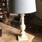 Antique wooden table lamp
