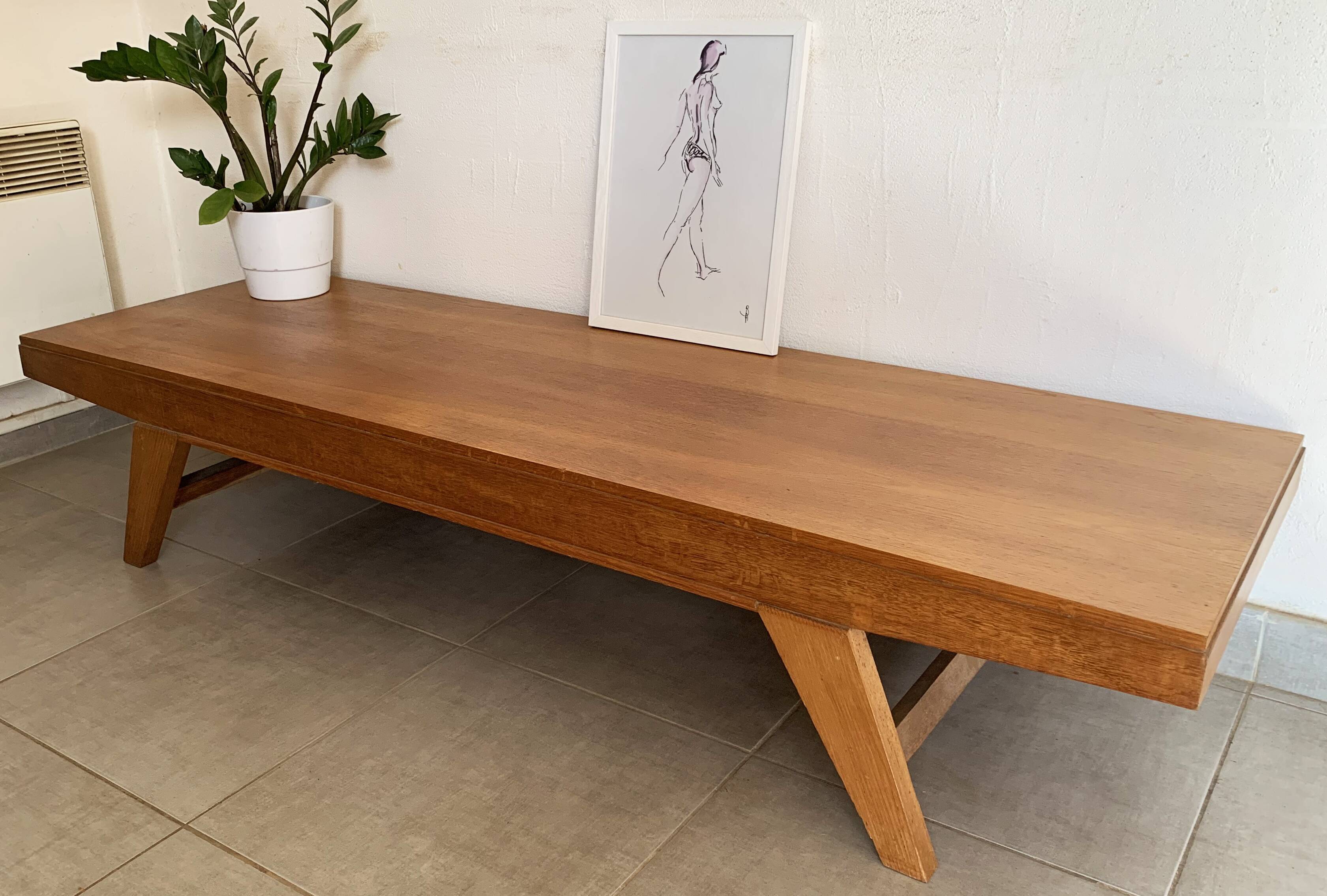 Vintage coffee table from the 60s in oak