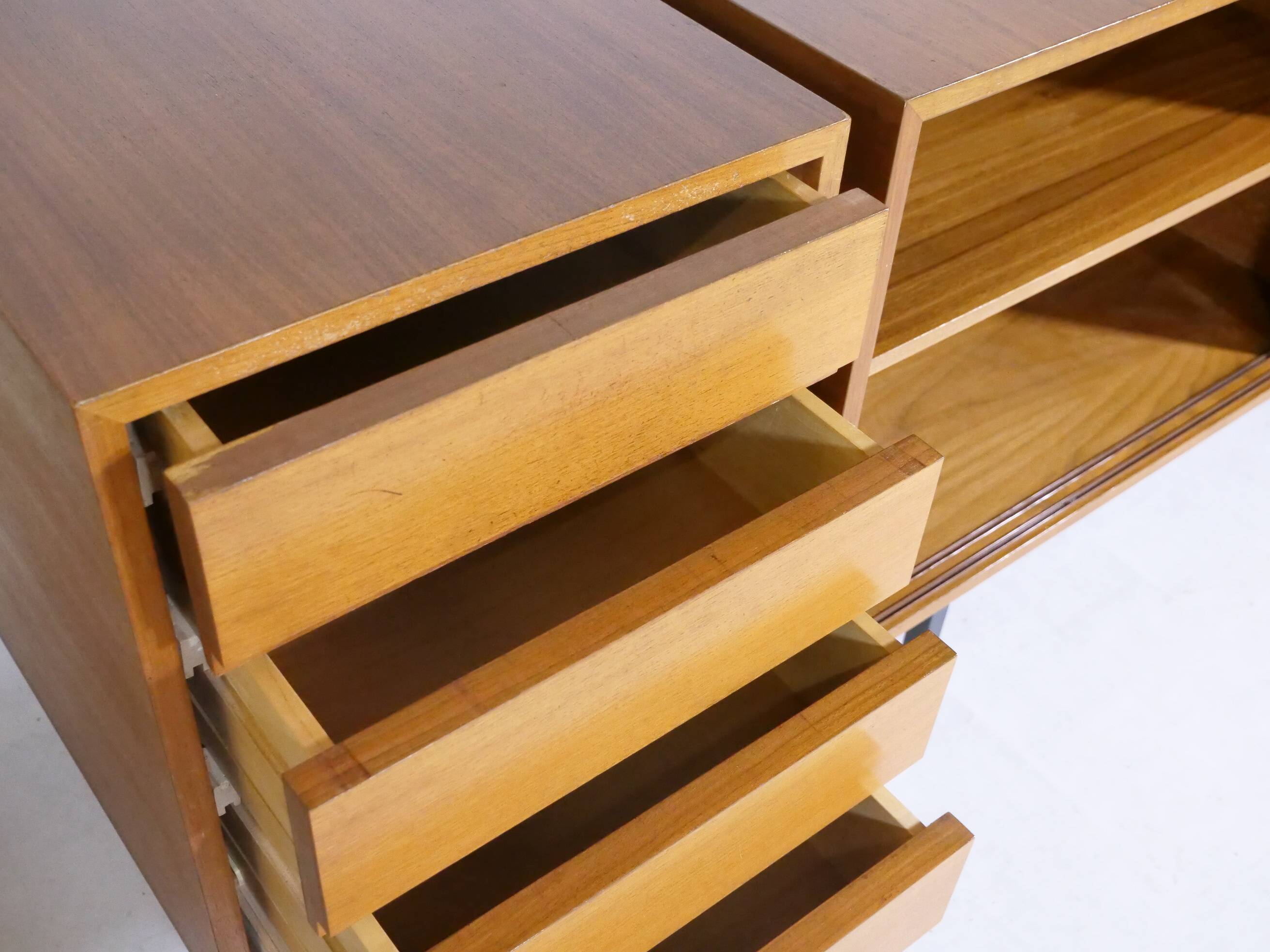 Teak sliding door sideboard by Ernst Martin Dettinger for Bormann, 1960s