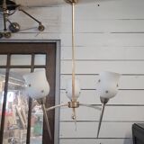 Gilded metal chandelier from the 60s