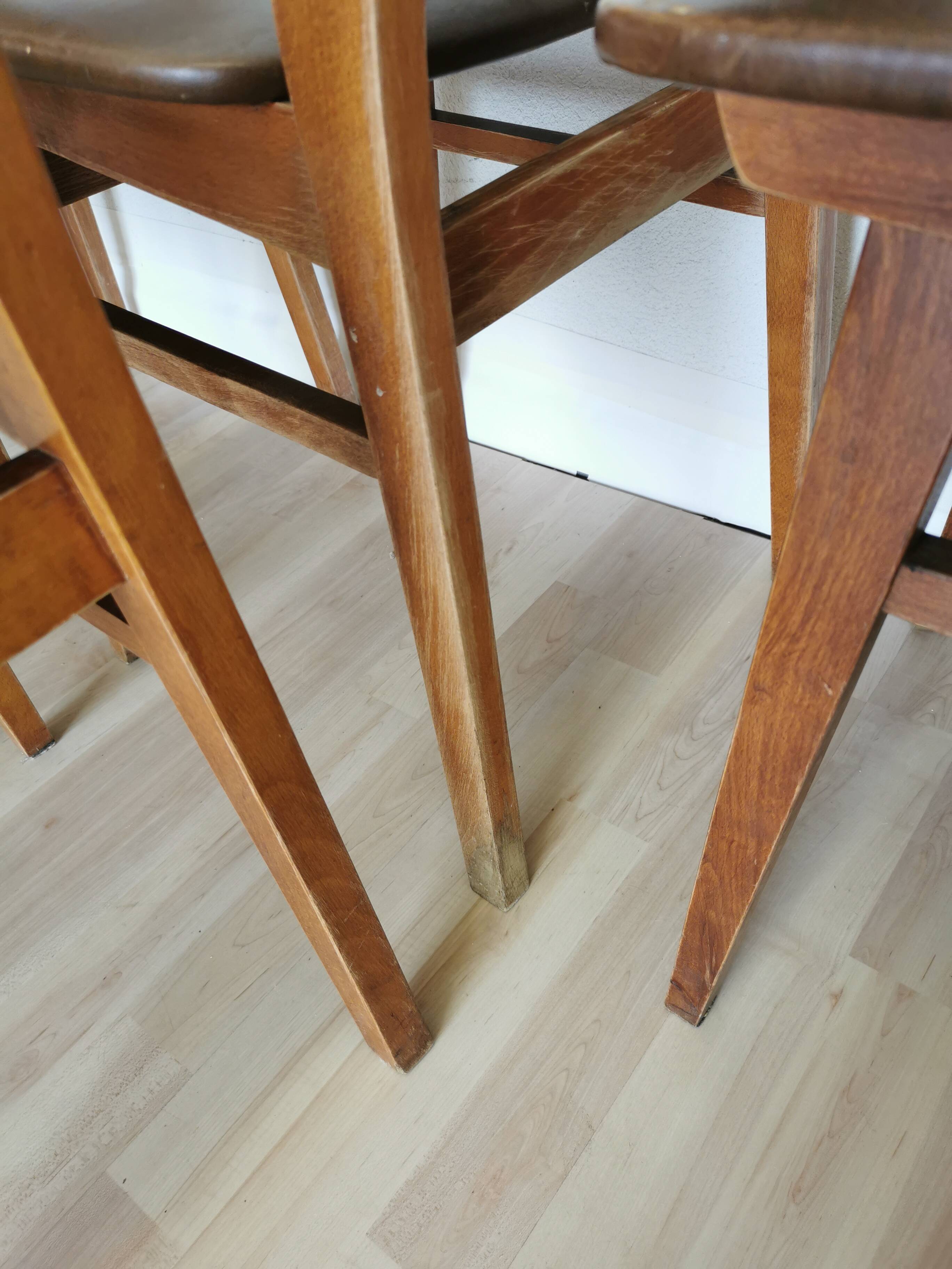 Vintage STOL Kamnik Dining Chair: 1970s Yugoslavian Mid-Century Leather Bis