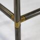Silver and gilt metal side table with glass top, Italian, 1980s