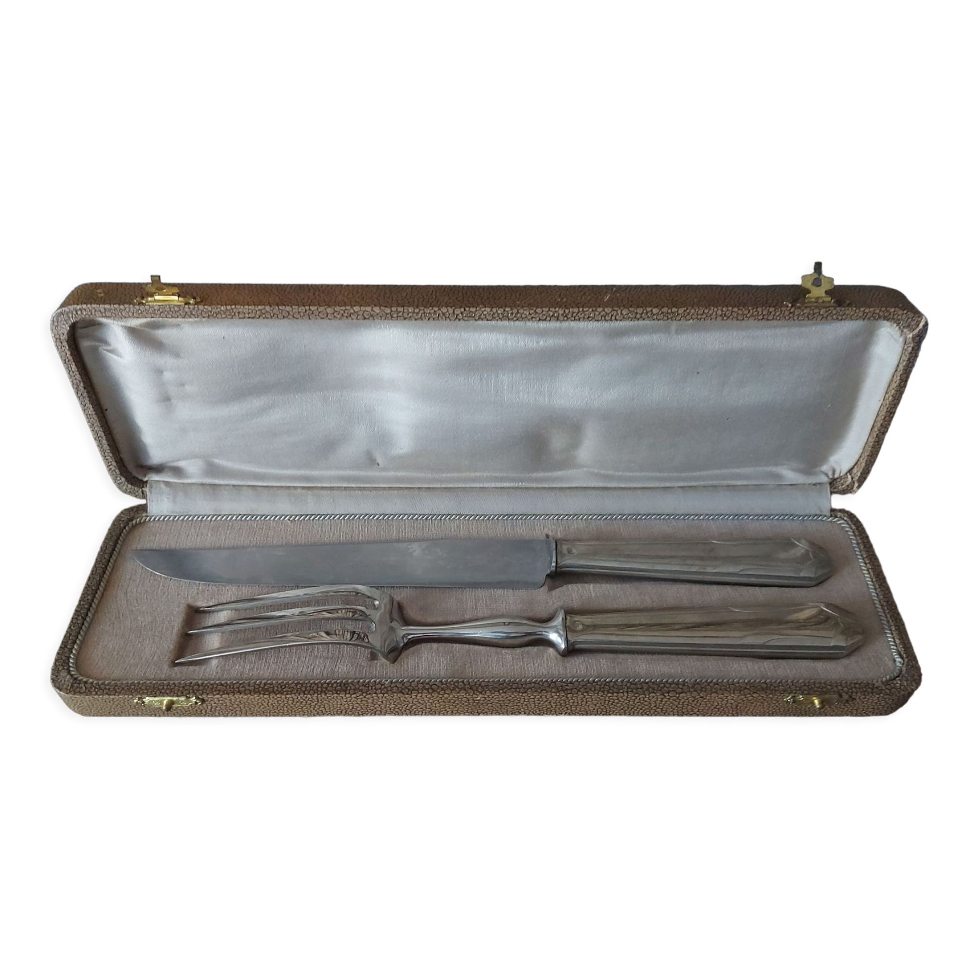 Art Deco silver leg meat serving box