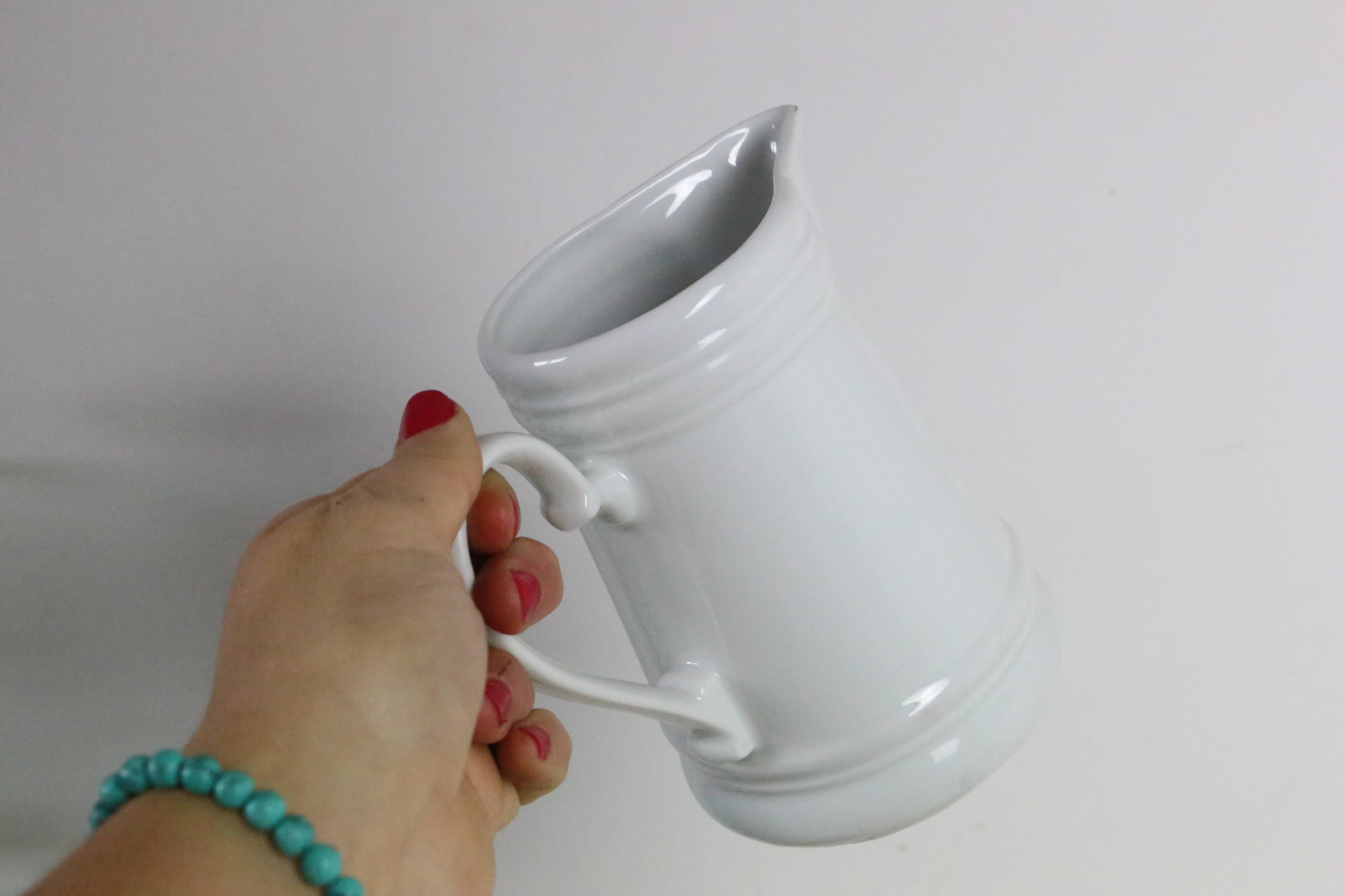 Water pitcher, white porcelain, 1960s vintage German