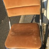 Set de 4 chaises acier chromé et velours