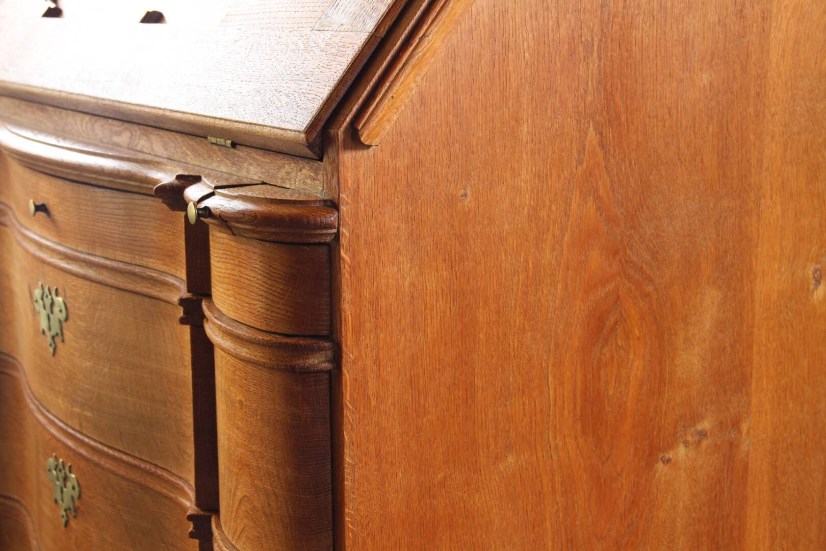 Bureau secrétaire pliant en chêne vintage des années 1960 dans le style de Kjærnulf