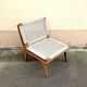 1950s armchair in solid teak and cotton rope