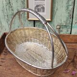 Vintage basket in silver metal