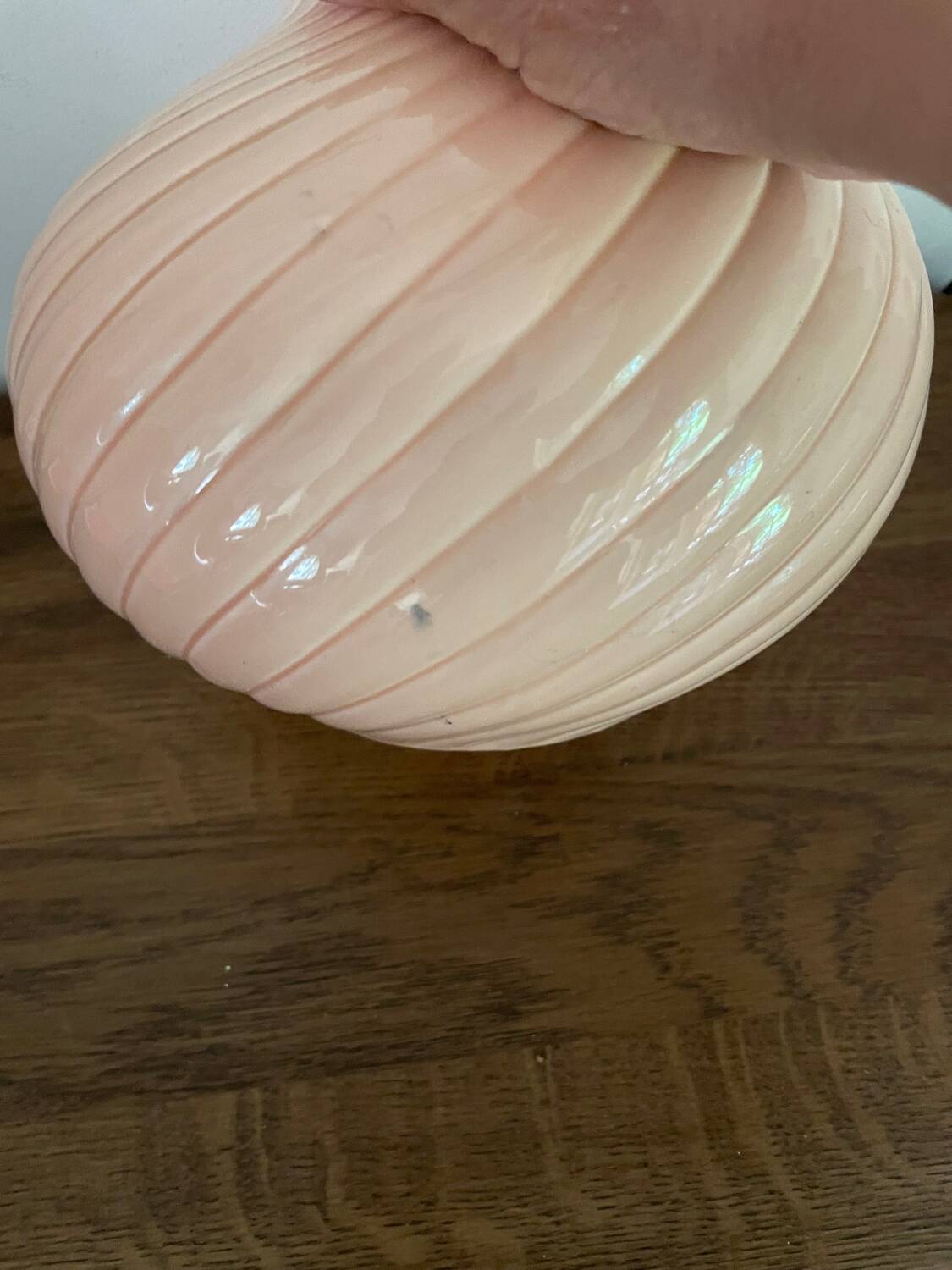 Powder pink art deco ball vase