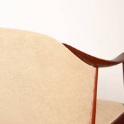 2 Scandinavian armchairs in teak and fabric, new, Gerhard Berg/Westnofa 1960.
