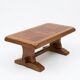 Brutalist coffee table in solid oak and ceramic – 1970