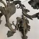 Antique patinated bronze wall sconce – 4 light arms, 19th century