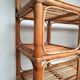 Bookcase shelf in bamboo and vintage rattan