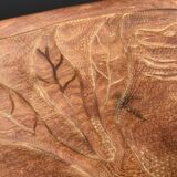 Large carved wall shelf – Stylized goat and billy goat in exotic wood