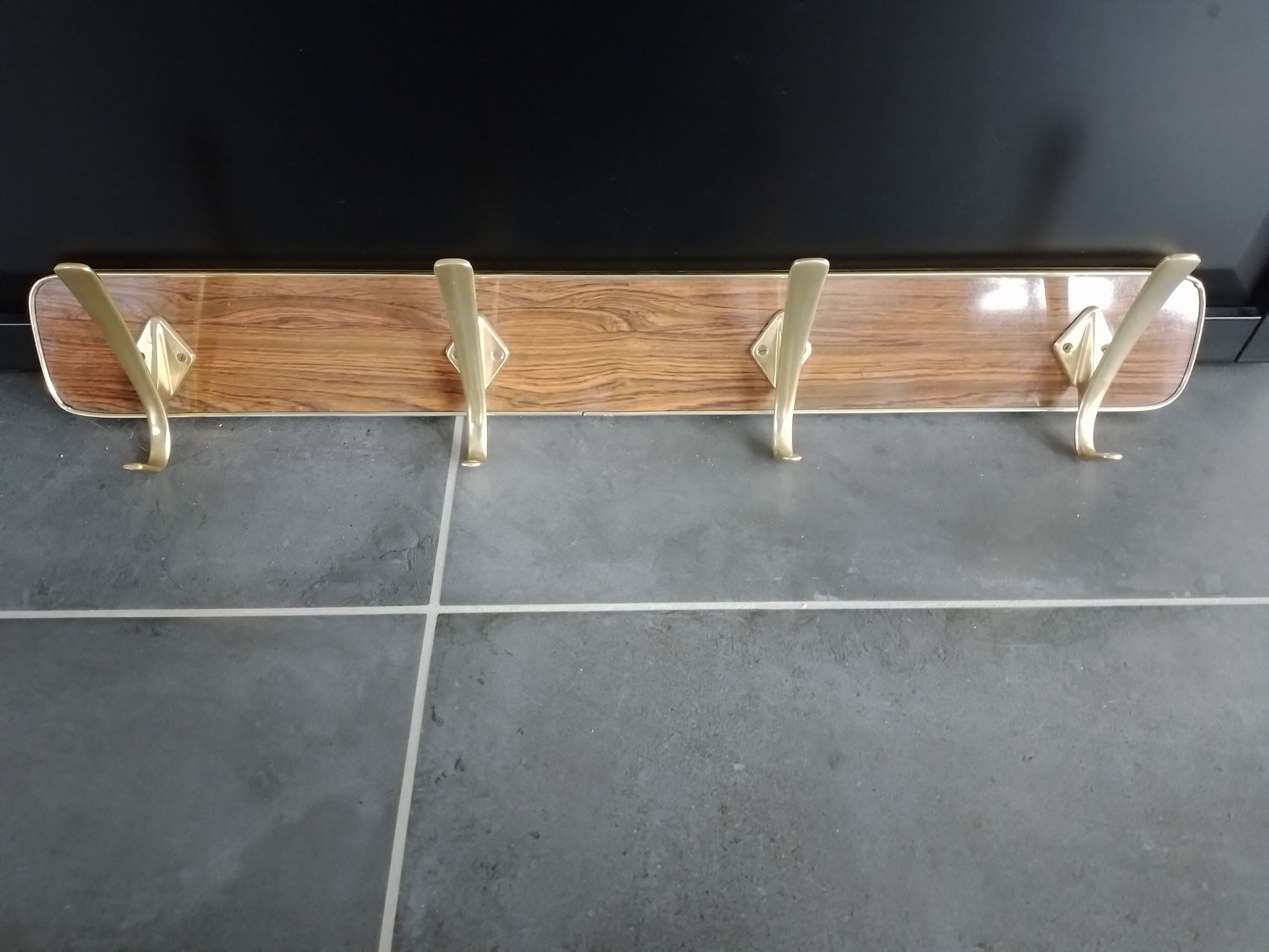 Hook 4 branches gold metal formica 60' vintage