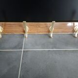 Hook 4 branches gold metal formica 60' vintage