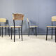 Wicker and metal dining chairs, 1980s - set of 4