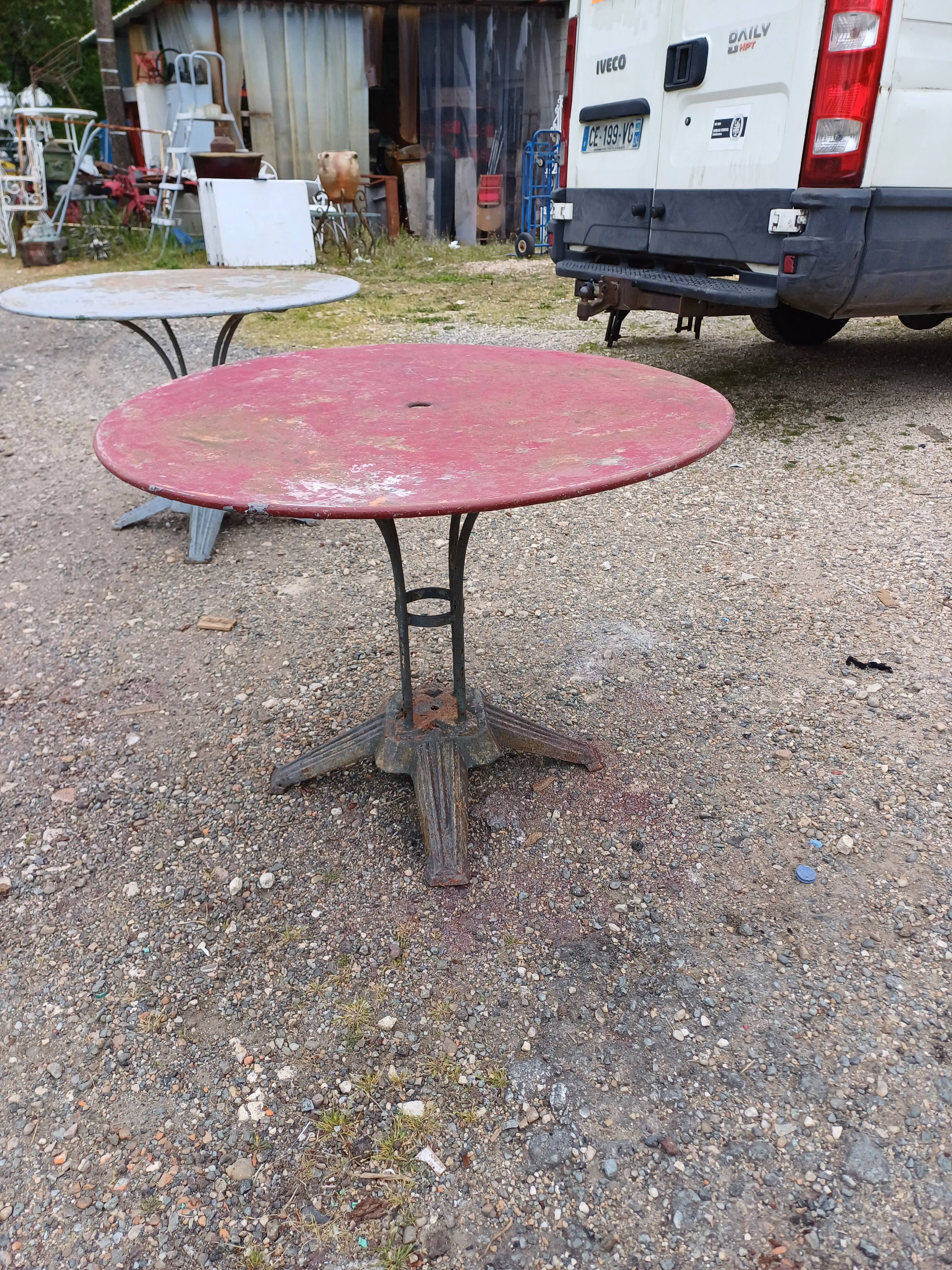 Paire de Table de Jardin Fonte et Fer
