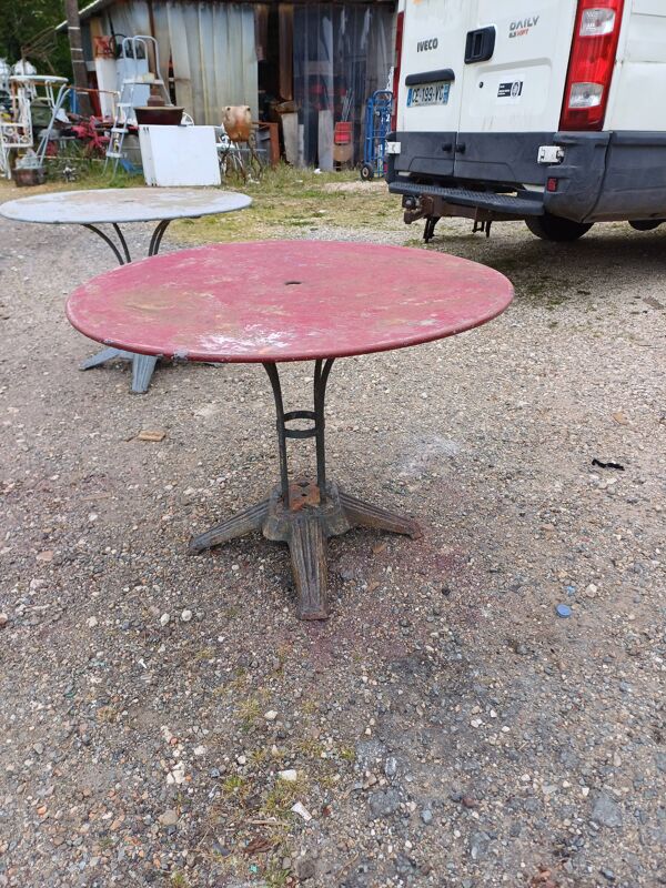 Paire de Table de Jardin Fonte et Fer