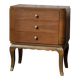 Small vintage Art Deco piece with 3 drawers, curved legs and caps.