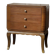 Small vintage Art Deco piece with 3 drawers, curved legs and caps.