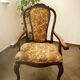 Antique Queen Anne Revival Carver Armchair with Floral Tapestry Upholstery