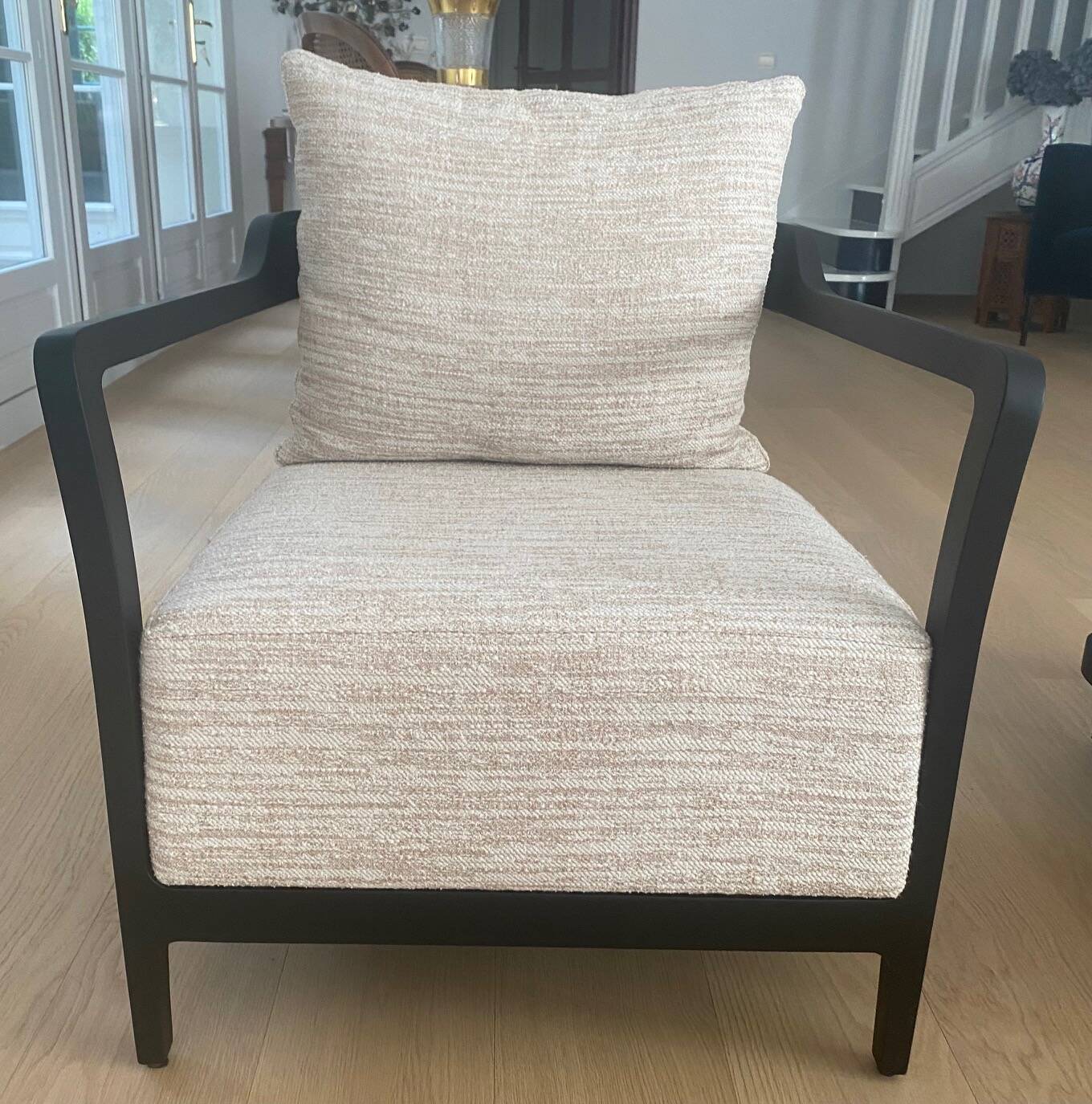 Pair of Be Bop armchairs – Specchio Nature fabric – excellent condition