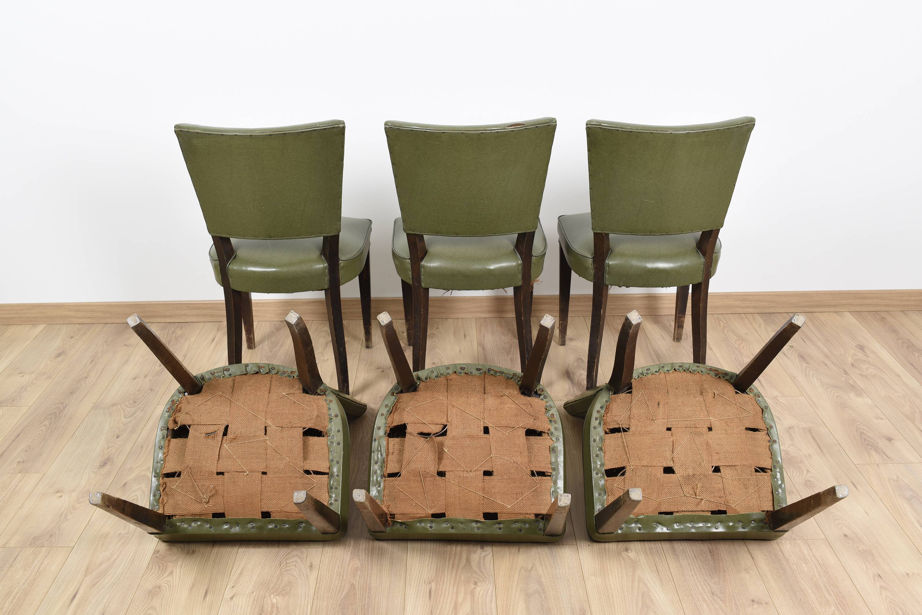 Leather and wood bistro chairs