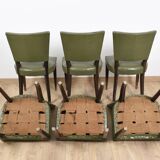 Leather and wood bistro chairs