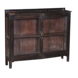 Black lacquered teak display case