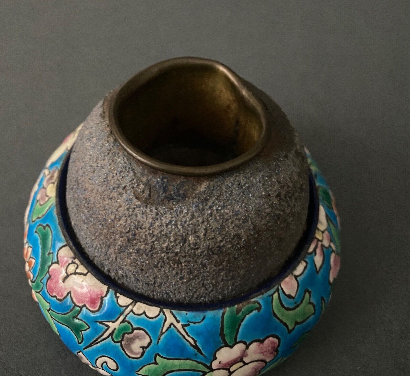 Pyrogen in Longwy XXth enamels with scraper