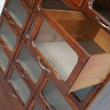 English Haberdashery Shop Cabinet with Glass Fronted Drawers, Circa 1930s