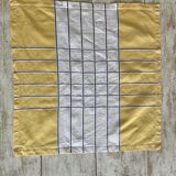 Set of 8 yellow & black checkered table napkins 55x55 cm linen