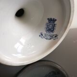 Old compote bowl Terre de Fer Opaque Porcelain from Gien "Etruscan" model