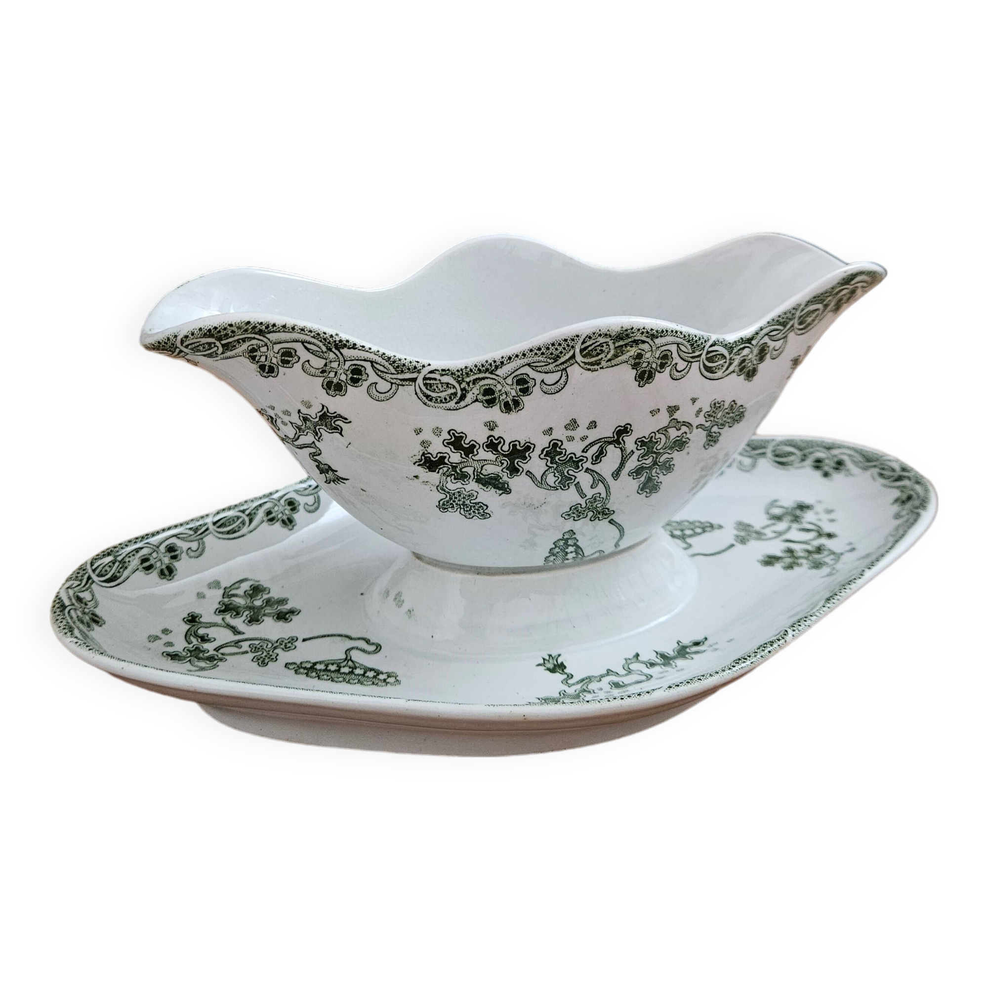 Saucière en Faïence de St Amand & Hamage - Vaisselle Ancienne